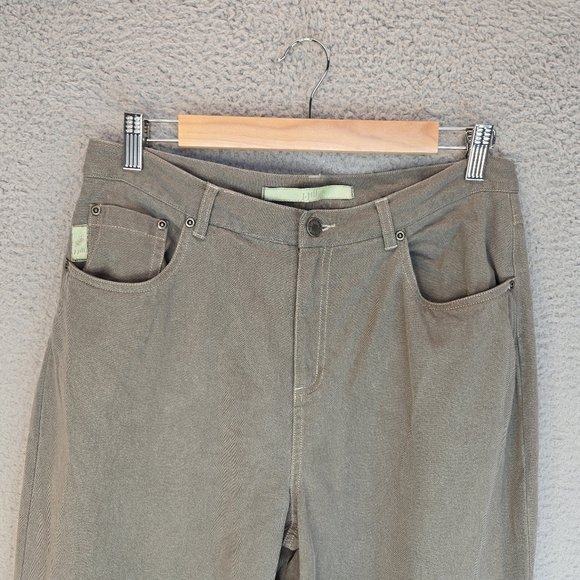 J. Jill Womens Pants Sz 12 Khaki Color High Rise Wide Thru Leg Taper Bottom - Picture 2 of 14